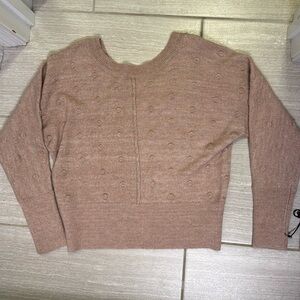 NWT William Rast Pink V-Back Sweater